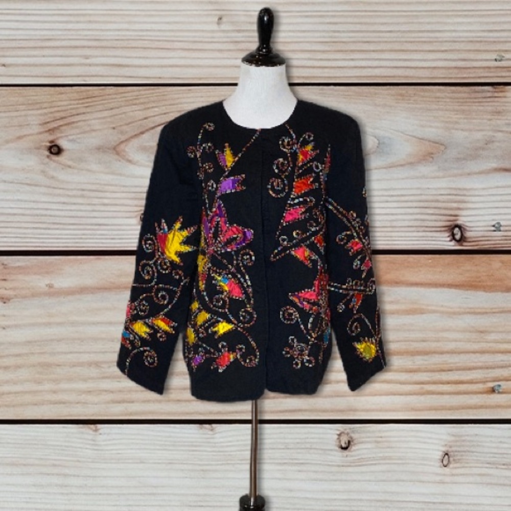 Draper’s & Damon’s Embroidery Multi Color Jacket Size Large - Picture 4 of 10